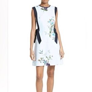 Ted Baker London Dress Sipnela Spring Meadow Light Blue Floral Dress Bow